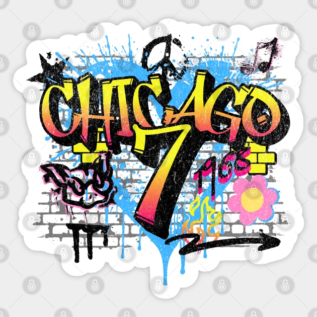 US History 1968 Chicago Riots Chicago 7 Sixties Nostalgia Sticker by Yesteeyear